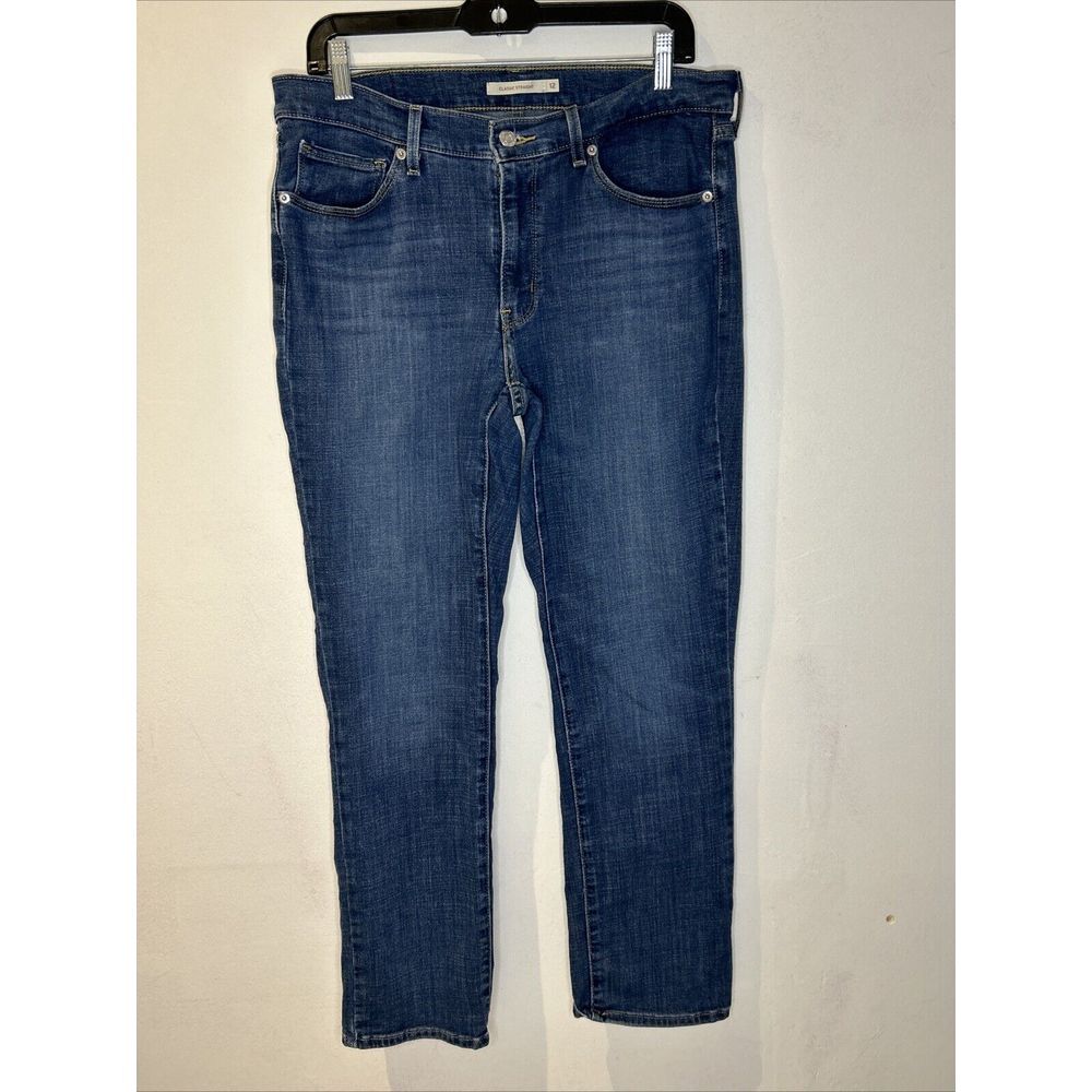 Levis Jeans Womens Size 12 Blue Denim classic Stretch Straight Leg Pockets